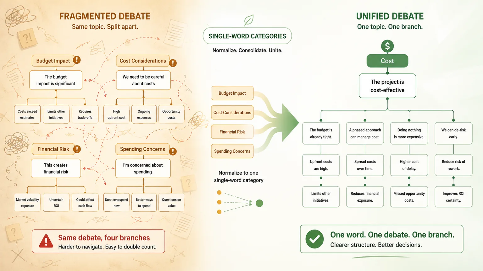 How Argumentree Turns a Transcript Into an Argument Tree
